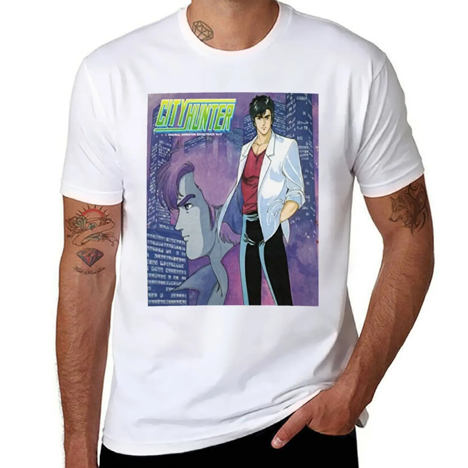 

City Hunter : Ryo Saeba/Nicky Larson T-Shirt funny t shirts man t shirts for man cotton T-Shirt