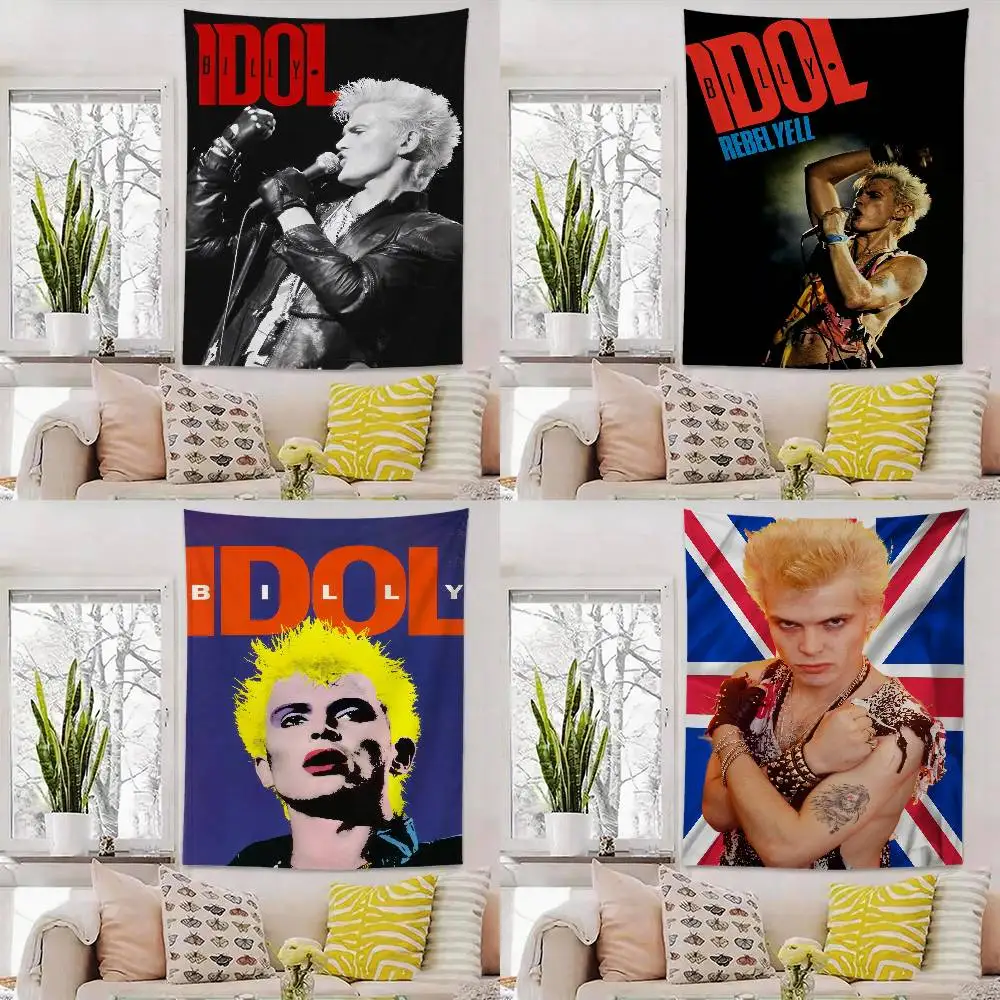 

Singer B-Billy Idol Flags Wall Hanging Background Art Banner for Bedroom Home Outdoor Decor