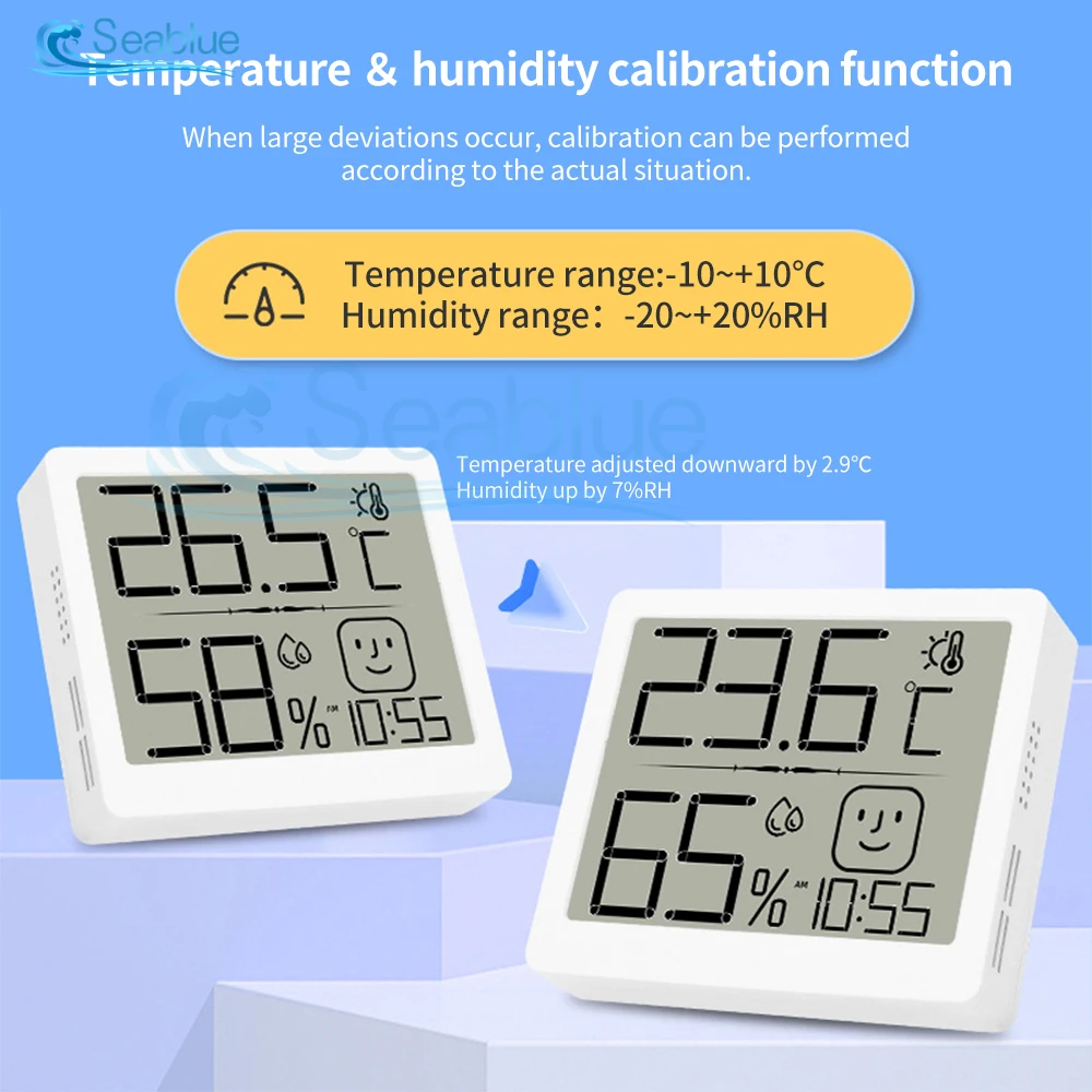 Smiley LCD cyfrowy czujnik temperatury i wilgotności termostat termometr higrometr kryty miernik pokojowy miernik stacja pogodowa