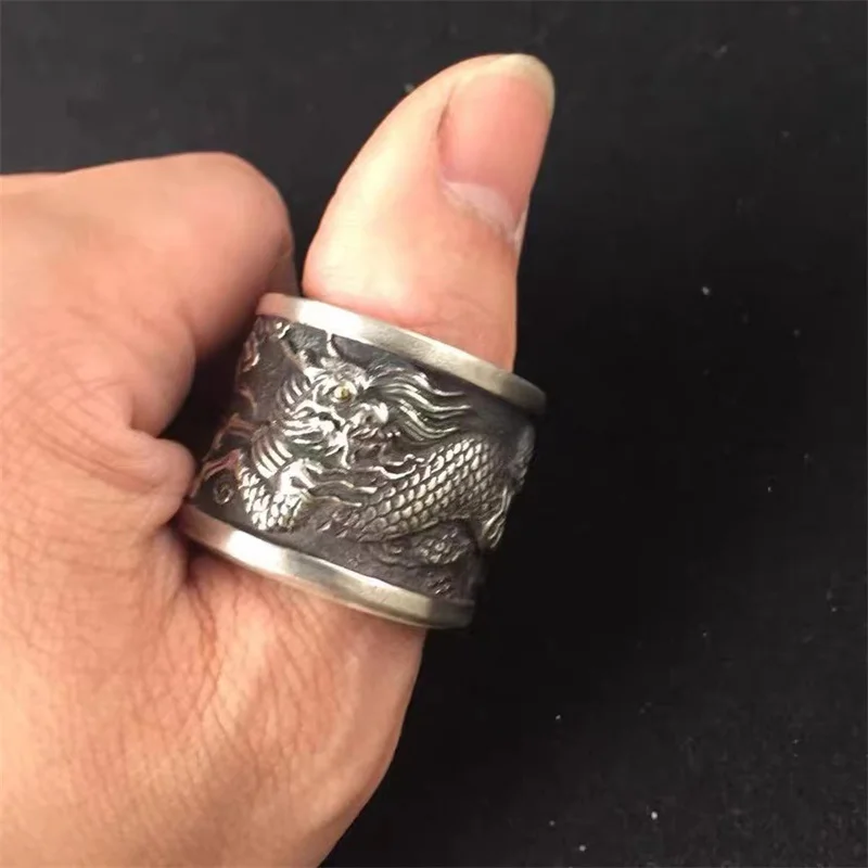 الاستبداد الوحش الإلهي كيلين الدائري للرجال مجوهرات العصرية الإغاثة الحيوان نمط حلقة الذكور السبابة الملحقات مفتوحة الحجم
