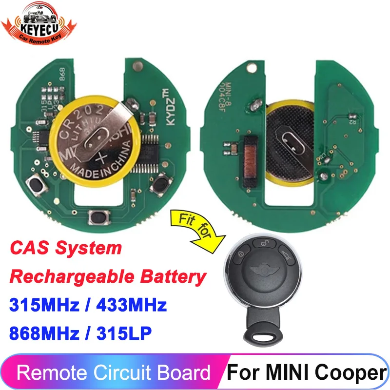 CAS3 System Rechargeable Battery Remote Circuit Borad 315LP 315MHz 433MHz 868MHz For BMW MINI Cooper 2007-2014 KR55WK49333