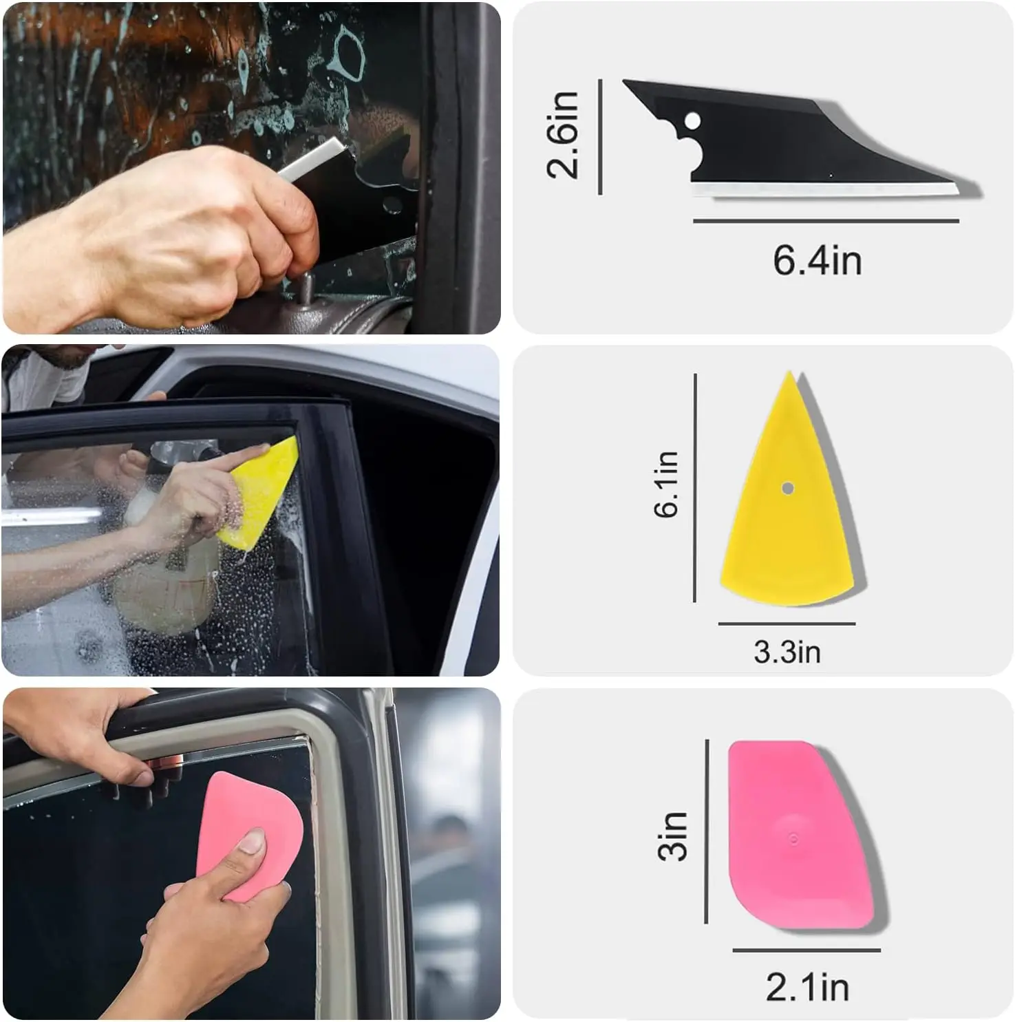 18 قطعة مجموعة أدوات تغليف الفينيل مجموعة أدوات تغليف السيارات نافذة فيلم التلوين أداة السيارات احباط مجموعة الفينيل تينت ممسحة مكشطة القاطع سكين #2