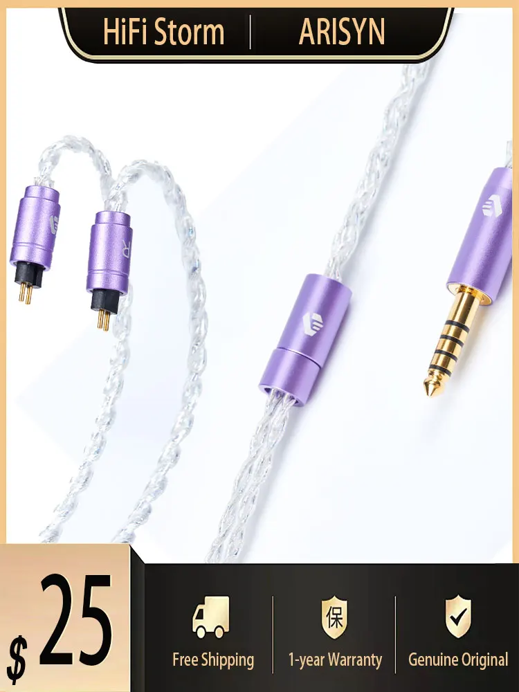 Wyprzedaż ARISYN BING XIAN Kabel do słuchawek 26 AWG 4 przewody Przewodowy zestaw słuchawkowy z wtyczkami 0.78 2pin 3.5mm 4.4mm do słuchawek dousznych — zdjęcie produktu 7