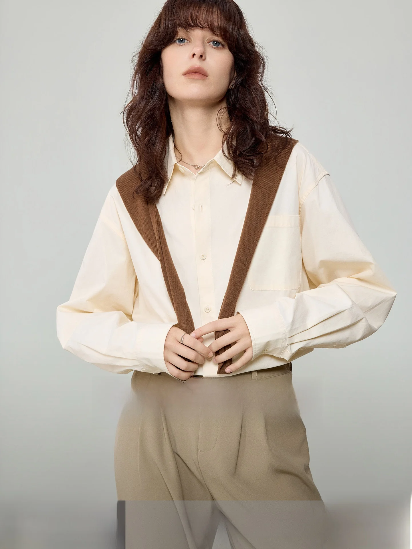 

Yake Home Minimalist Loose Casual Mint Green Long Sleeve Women's Shirt Spring Summer Versatile Cotton Shirt Breathable Comfor...