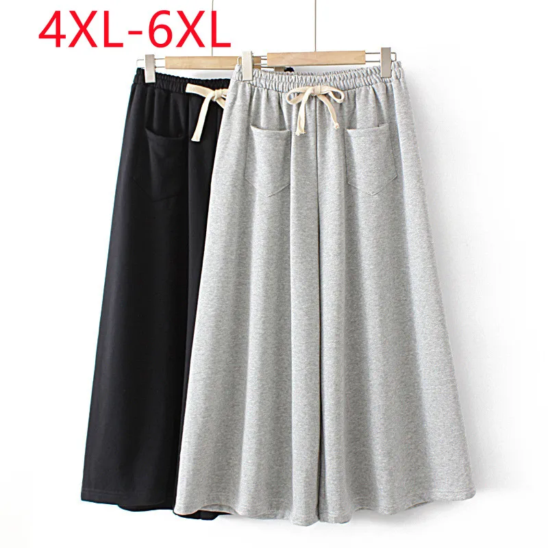 

New 2023 Ladies Spring Summer Plus Size Trousers For Women Large Size Grey Casual Pants 4XL 5XL 6XL