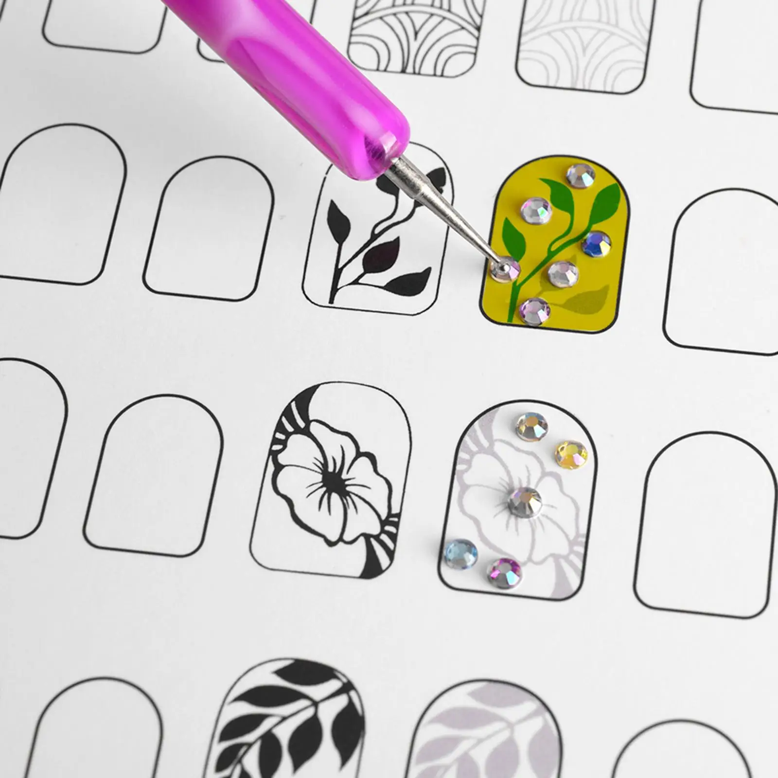 Nail Art Practice Lines Drawing Book Acrylic Template Guide Paper for Beginners Nail Design Study