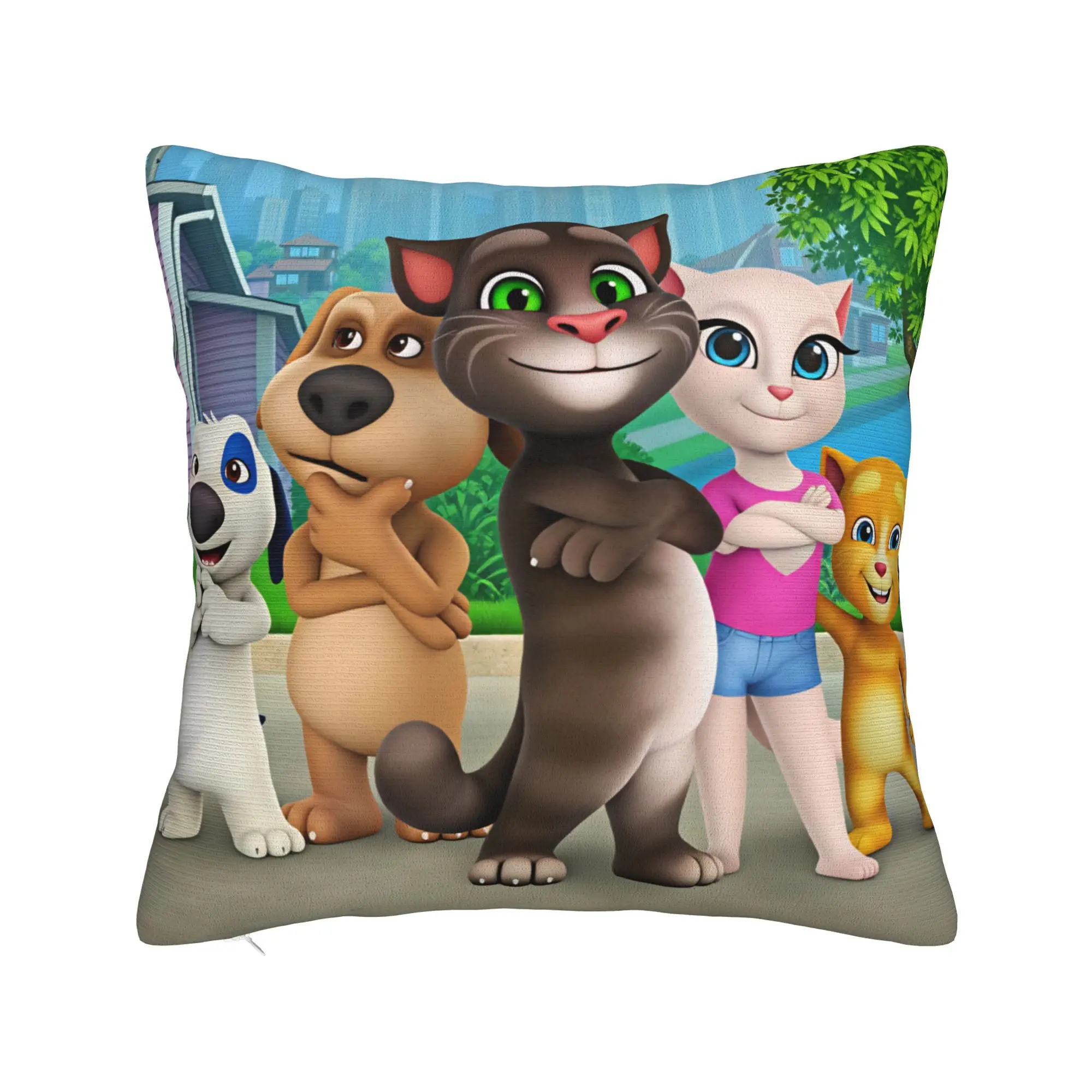 Pillow Case Game T-Talking T-Tom And F-Friends Custom  Pillow Cover For Office Car Home Decor Kawaii Pillowcases