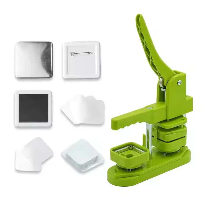 

MIDA 50MM Square Plastic Button Maker Machine Button Making Machines With 100 Refrigerator Magnets