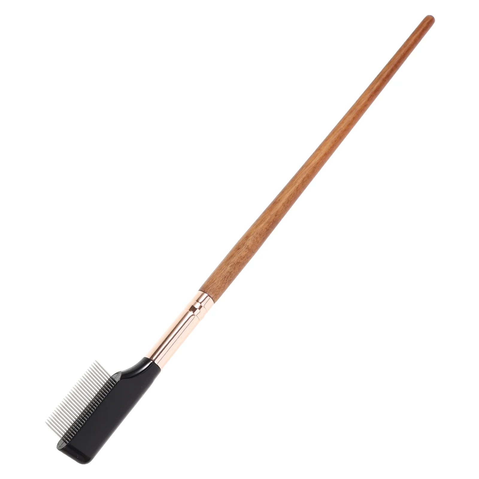 Peigne à cils en métal Durable, brosse à sourcils, manche ergonomique en bois, outil de toilettage pour faux cils naturels, café