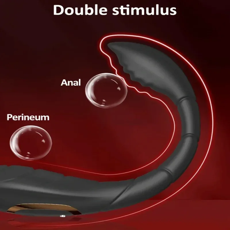 Masturbator Cock Ring Male Prostate Massager Vibrator Sex for Gay Couples C-Shaped Rotating Penis Adult Anal Toys