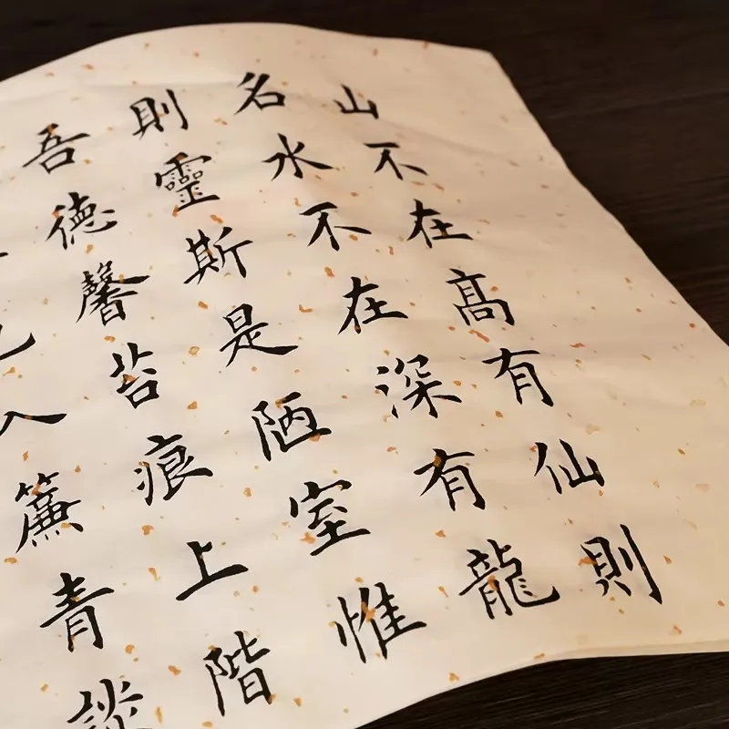 20 Sheets Gold Dot Antique Xuan Paper - Semi-Raw/Semi-Ripe Rice Paper for Chinese Calligraphy & Painting - Handmade Art Paper