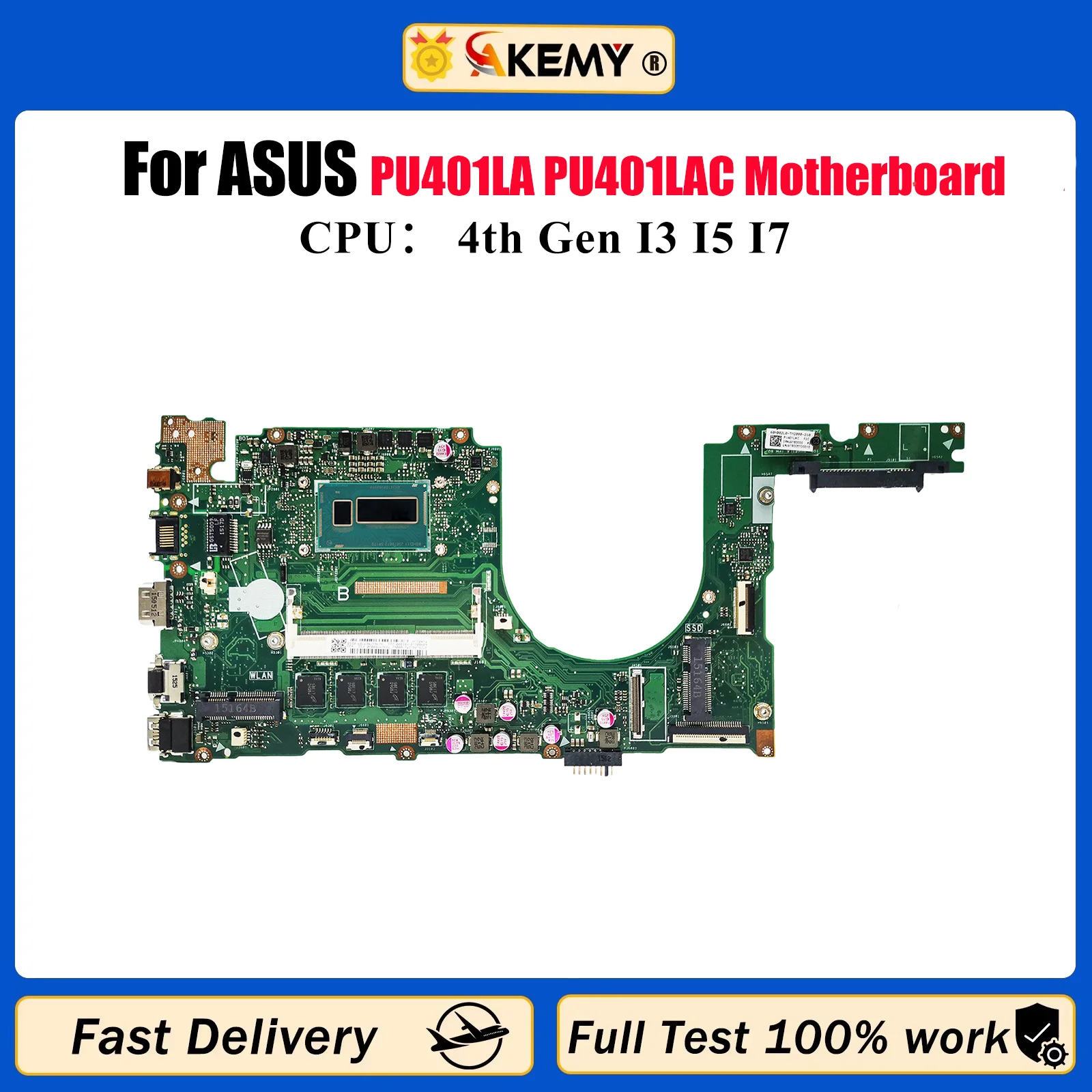 

PU401LA Материнская плата для ноутбука ASUS VivoBook PU401L PU401LA PU401LAC Материнская плата для ноутбука с процессором I3 I5 I7 тест ОК быстрая доставка