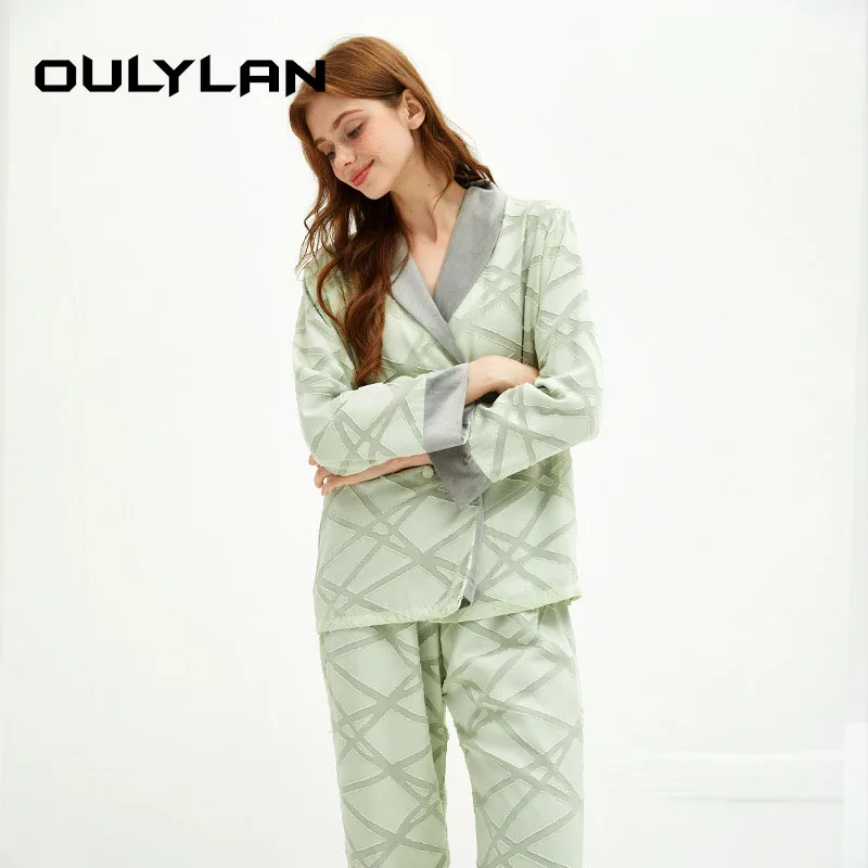 

New Warm Thick Home Clothing Long-sleeved Thick Polyester Pajamas High Quality Lapels Pajamas Suit Nightwear Sleepwear