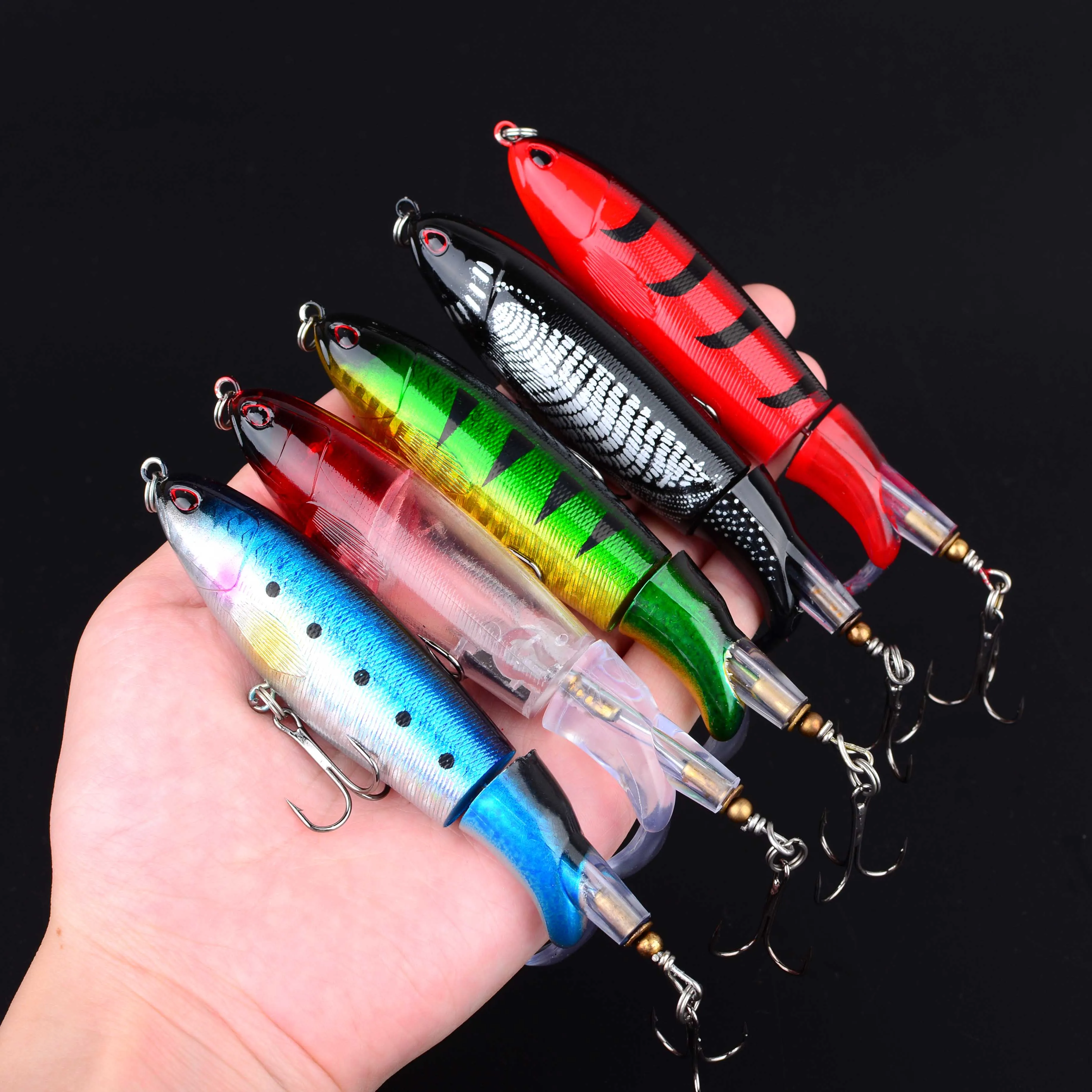 10 قطعة Whopper Plopper توبواتر الصيد السحر مجموعة الدورية الذيل ل باس بايك تشوب الصيد اكسسوارات الطعم الثابت