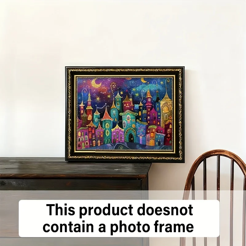 Vibrant Fairy Tale Night City Scene Jigsaw Puzzle Adult Fantasy Theme Intellectual Game Home Leisure Decorative Puzzle Toy