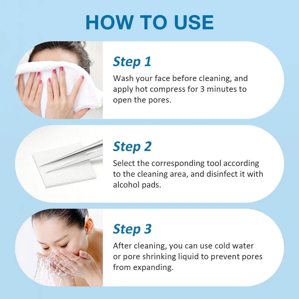 3 SZT. Ultra Cienkie Pęsety Nr 5 do Usuwania Pryszczy, Wągrów, Specjalne Narzędzie do Salonów Kosmetycznych, Skrobanie, Zamykanie Porów, Igła do Trądziku, Narzędzie do Usuwania Uszkodzeń