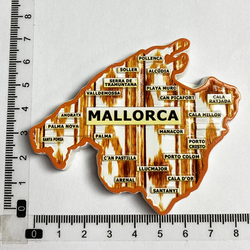 Mallorca Island, Spain World Cultural Tourism Refrigerator Stickers, Kitchen Home Decorations, 3D Stereoscopic Magnetics