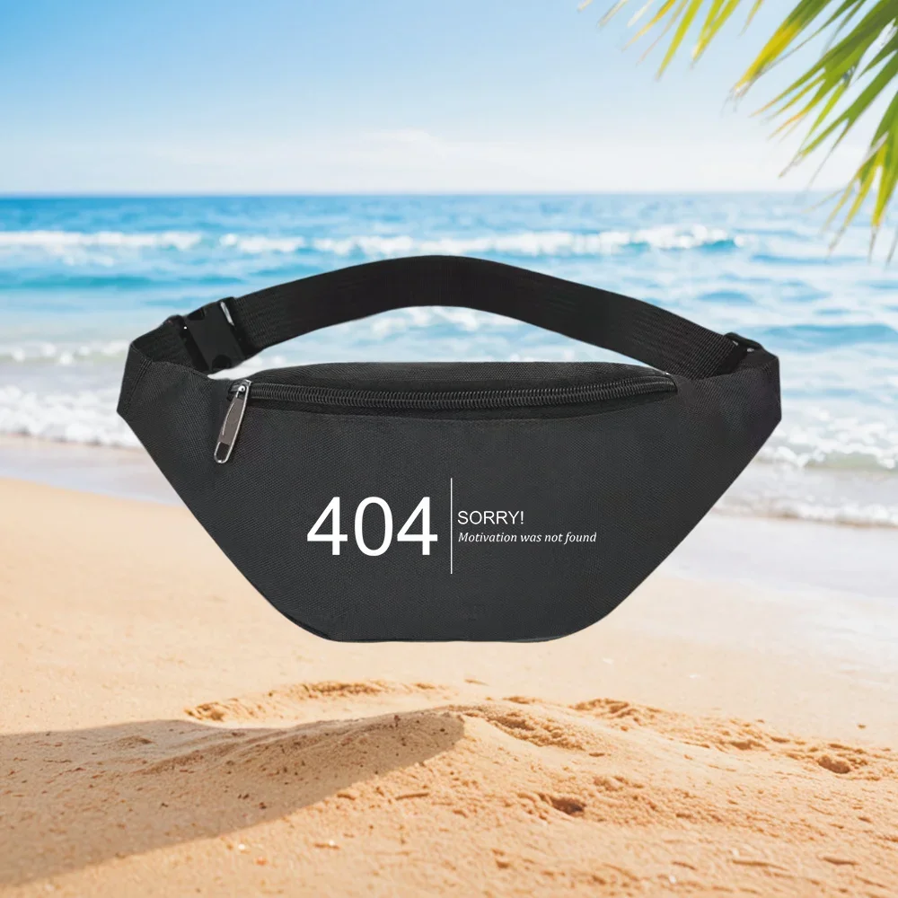 404 Error: Motivation Not Found! Waist Backpack Crossbody Chest Bag Street Casual Sporty Fashionable Simple Unique Printed Desig