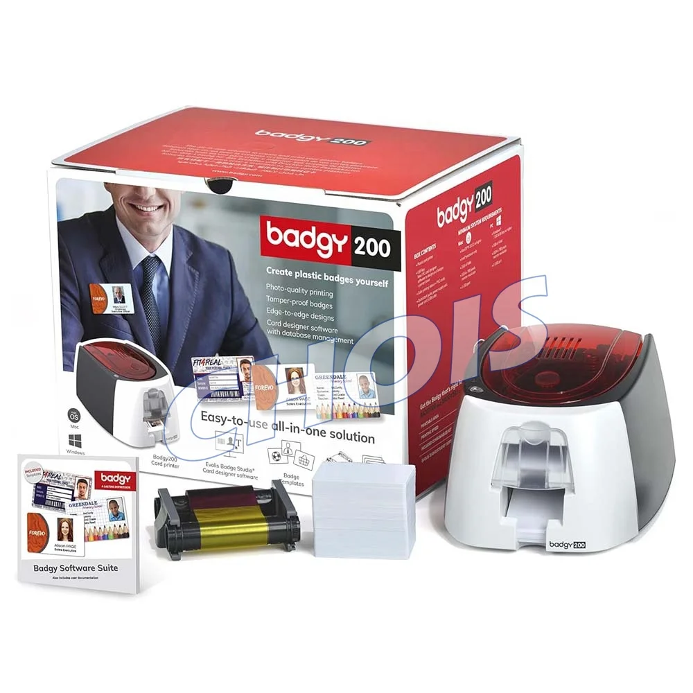 Original Evolis Badgy200 Card Printer Single Sided Affordable Card Printing Solution