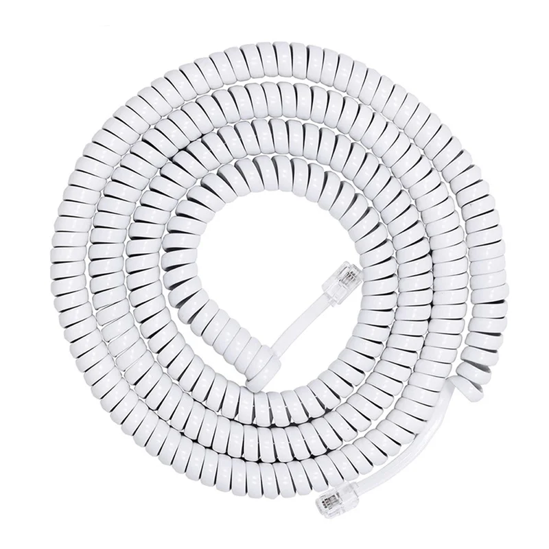 Cabo de telefone fixo sem enrolamento, cabo de linha de telefone fixo rj9 4p4c, acessório de telefone