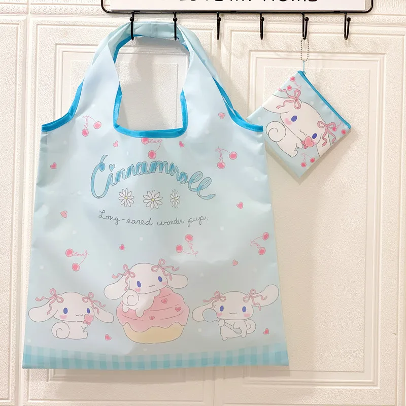 Sanrio Cinnamoroll Shopping Bag Kuromi Kawaii Anime Cute Cartoon Student Large Capacity Storage Bag Handbag Toys Girls Gifts