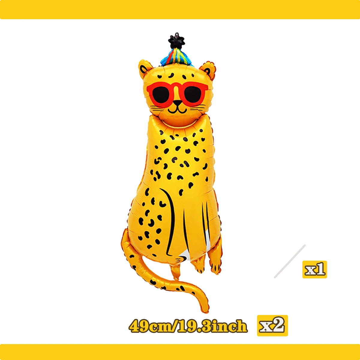 2 Stück riesige Aluminiumfolienballons mit Leopardenmuster, geeignet für Partys mit Dschungeltier-Motiv und zur Dekoration von Kindergeburtstagen. – Detail 2