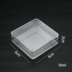 2PCS Acrylic Mini Transparent Square Jewelry Box Plastic With Lid Sealed Food Case Small Desktop Necklace Earrings Storage Box