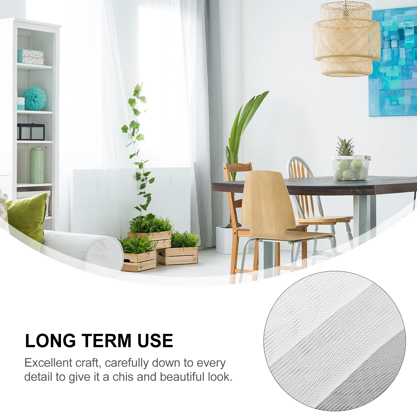 

2 Pcs Gauze Curtain Set Living Room Sheer Curtains Voile Window White for See Through Loft Nordic