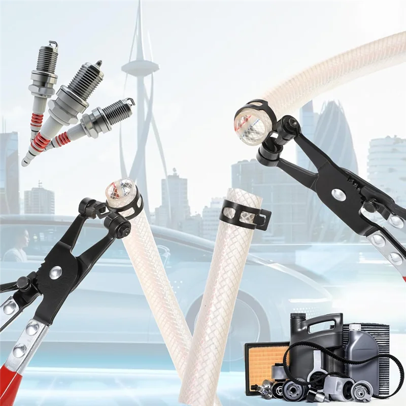 

ABZY-7-22Mm Spring Hose Clamp Assortment Withswivel Flat Band Fuel Line Clips Hose Clamp Plier Small Hose Clamps Hoses