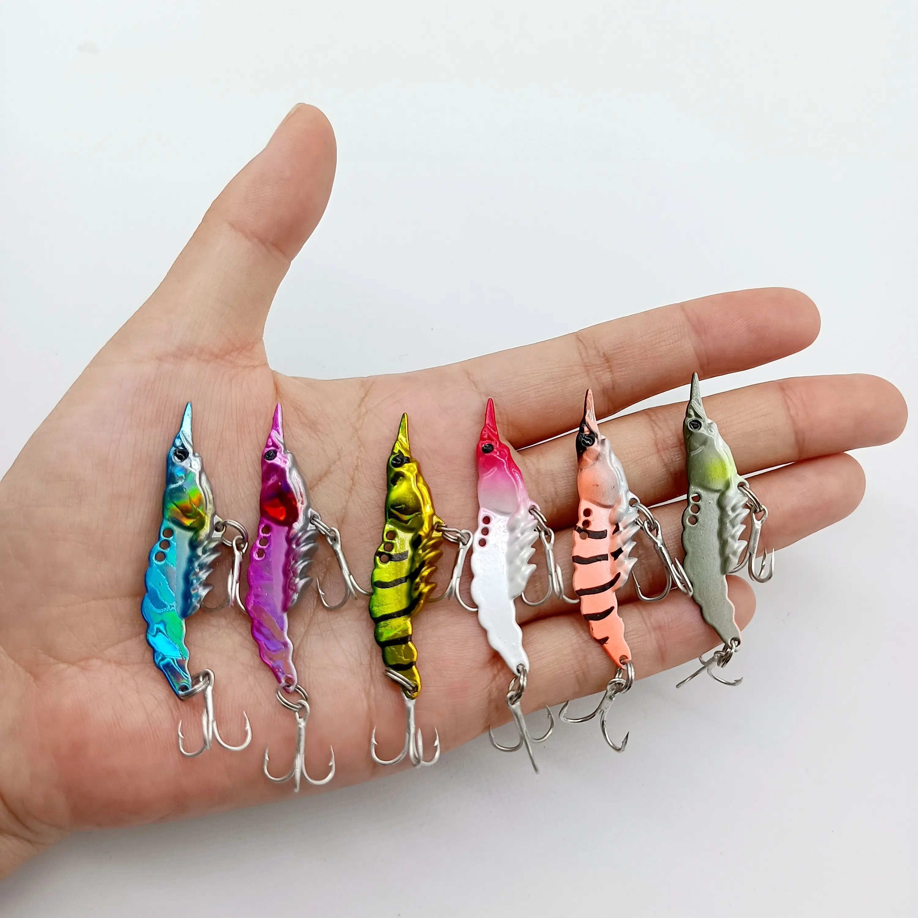 DUODUOYU 1PCS  Shrimp Metal VIB  Fishing Lure 5g/7g/11g/14g Sinking Wobbler Hooks for Pike Artificial Bass Fishing Tackle