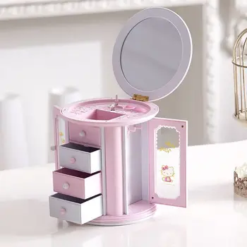 Multifunctional Rotation Clockwork Music Box Jewelry Boxes Exquisite Anniversary Gifts Cute Ornaments Home Decoration Accessories