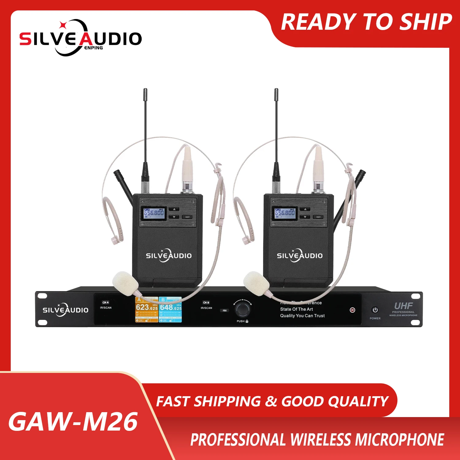 ワイヤレス赤外線周波数マイク,GAW-M26 uhf,1対2,会議,カラオケ,教会のステージに適しています