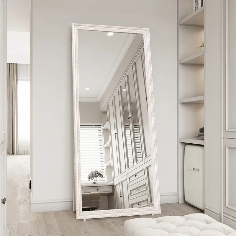 For Full Body Mirror Solid Wood Frame Wall Hanging Floor Standing Vertical Dressing Mirror for Bedroom Clothing Store Home