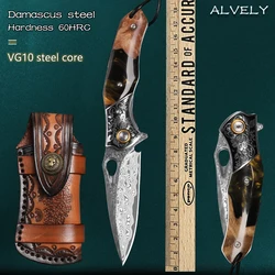 Vg10 Damaskus Stahl Klappmesser Selbstverteidigung Kugellager Taschen messer Outdoor Camping taktische Jagd Überleben Klappmesser