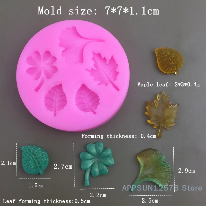 1Pc Leaves Silicone Mold DIY Chocolate Fondant Cake Decorating Tools Handmade Candle Mold Dessert Cupcake Baking Mold