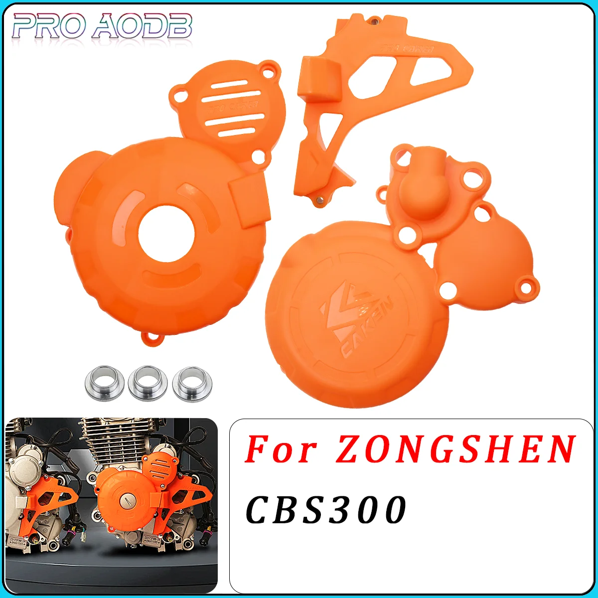 Motorcycle Clutch Guard Water Pump Cover Engine Ignition Protector For ZongShen NB300 CBS300 HENGJIAN ZUMA AJ1 KEWS GUIZUN Parts