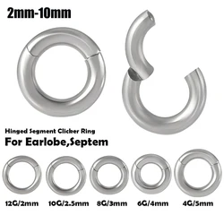 1pc 316L Surgical Steel Large Size Septum Clicker Segment Hinged Ring Nose Ring Ear Cartilage Tragus Helix Lobe Piercing Jewelry