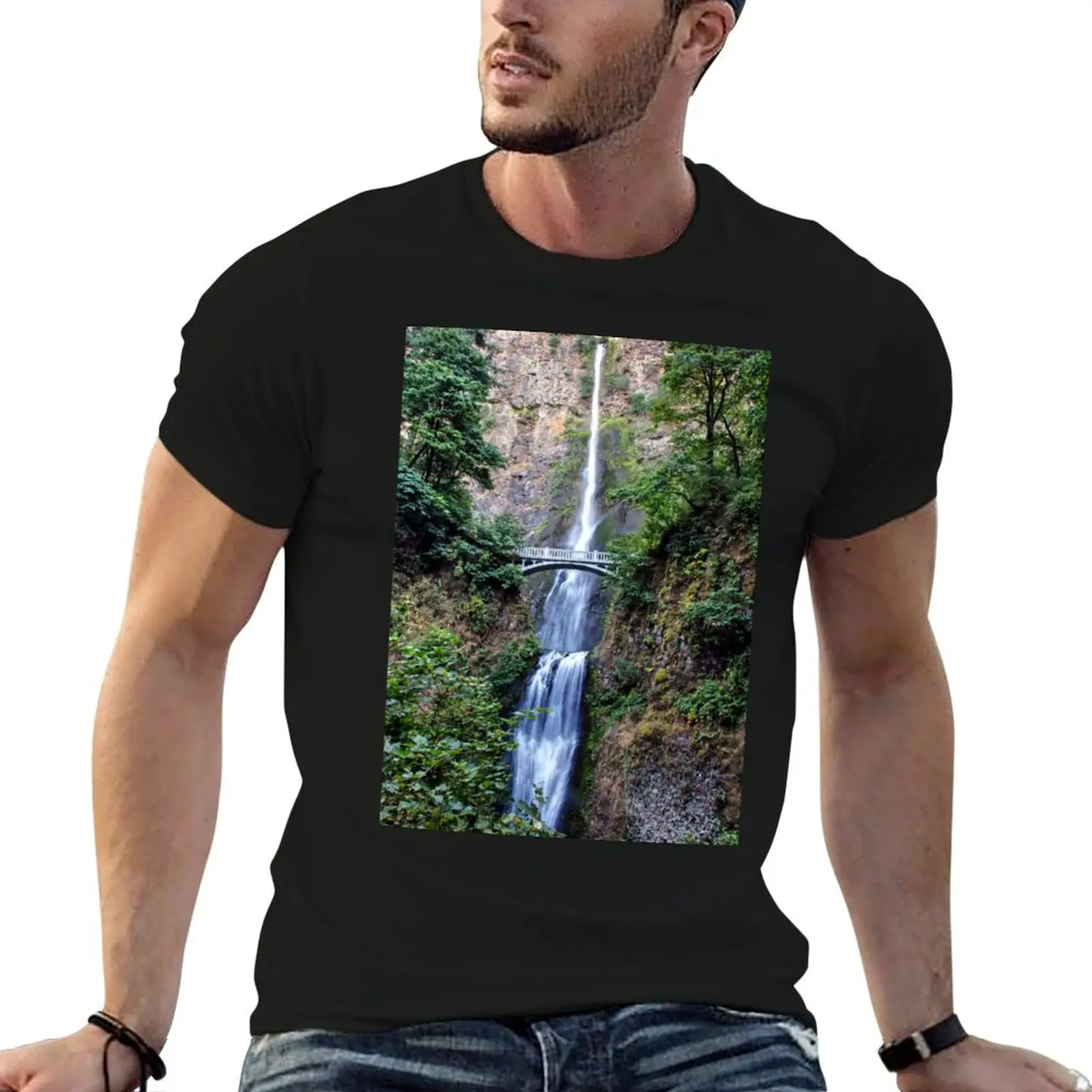 

shirts man Multnomah Oregon pack for Falls, t for white t-shirt black package man cotton plain T-Shirt