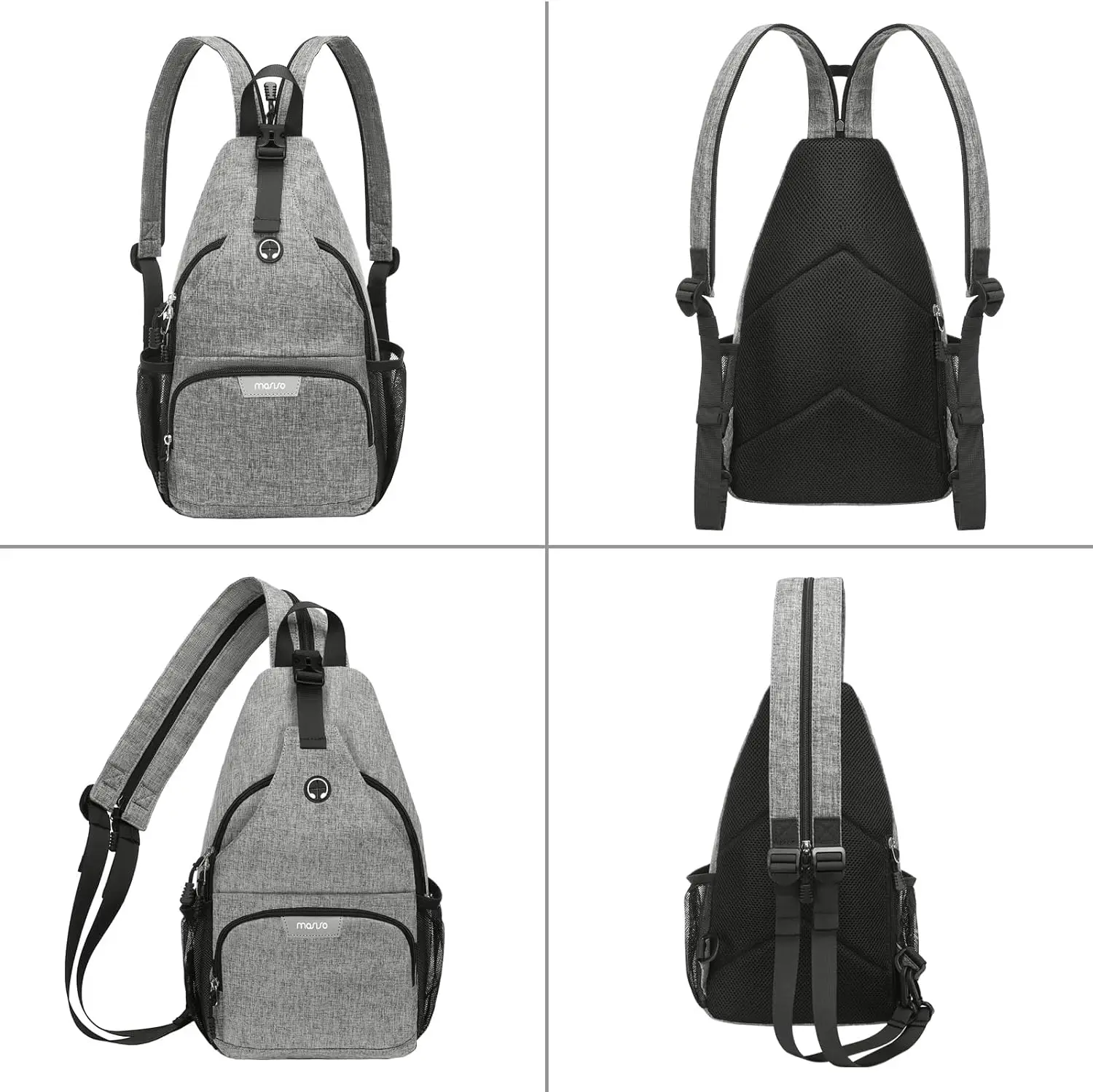 Sling Backpack Bag Travel Hiking Daypack Crossbody Convertible Sling Bag with Front Pocket One Shoulder Chest Bag for Men Women