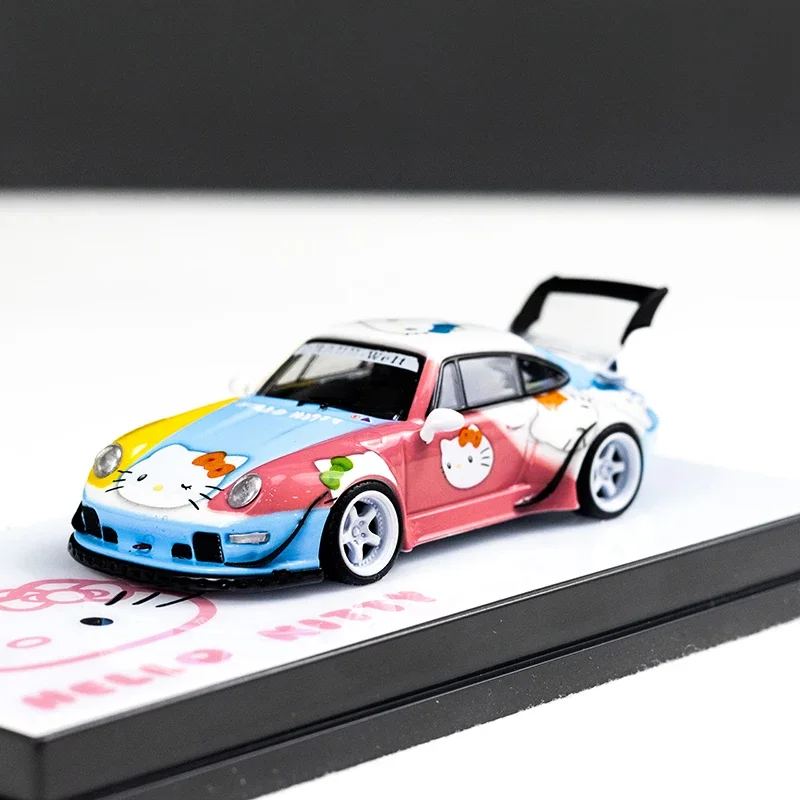 Vlam 1/64 Porsche RWB 993 964 Kitty Legering Speelgoed Motorvoertuig Diecast Metaal Model