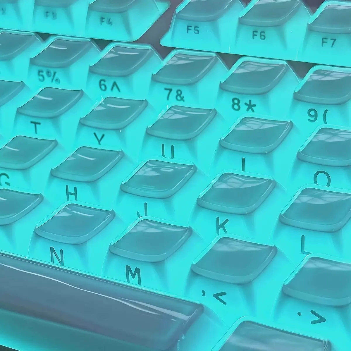 136 teclas branco jello cristal claro pc keycaps duplo tiro onda mágica lado-iluminado abs keycaps perfil asa para mx switches teclado