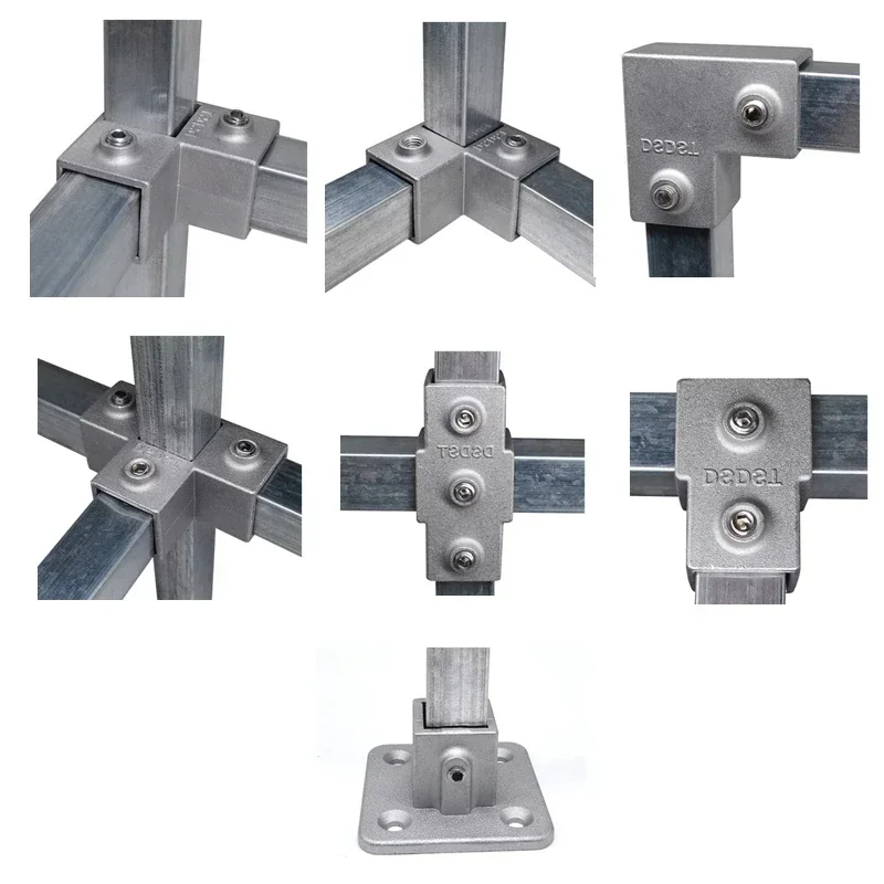 

OD 25x25mm Square Tube Connection Piece Aluminum Alloy Elbow Three-way Square Pipe Fixed Joint Storage Rack Connector