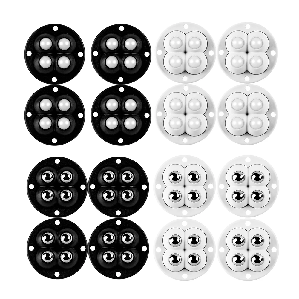 

4-60pcs For Furniture Stainless Steel 360 Degree Roller Self Adhesive Furniture Caster Home Strong Load-bearing Universal Wheel