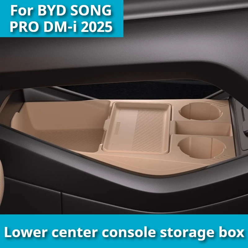 Para BYD SONG PRO DM-i 2025 2ª Geração, Caixa de Armazenamento Inferior da Consola Central, Bandeja Organizadora de Interior de Carro Especial, Acessó