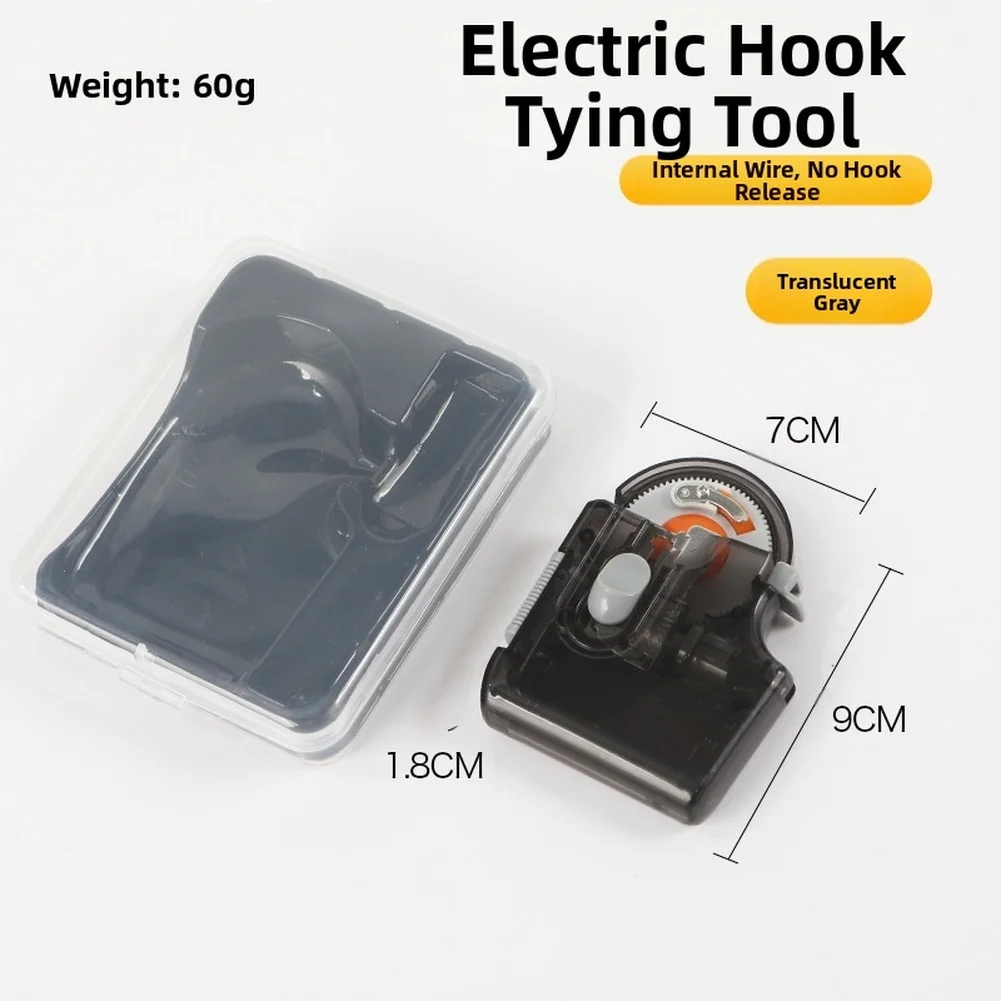 Fishing Knot Tying Tool Featuring Electric Motor Operation and Internal Thread Path for Reliable and Fast Knot Tying