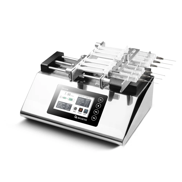 ISPLab06 Syringe Pump 304 Stainless Steel Housing Touch Screen Multichannel Laboratory Syringe Pump