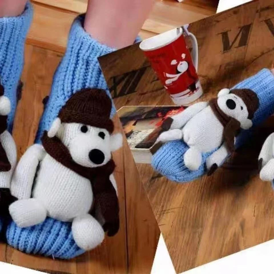 2026 جوارب صوفية جديدة مضادة للانزلاق على الأرض للكبار جوارب منزلية ثلاثية الأبعاد، جوارب دافئة سميكة داخلية، جوارب عيد الميلاد.