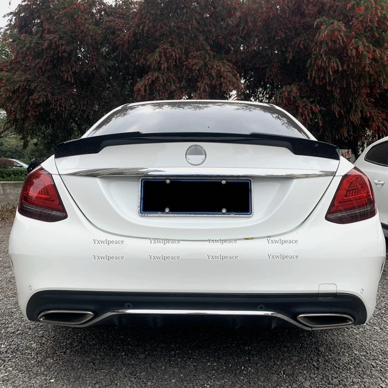 For Mercedes-Benz W205 C-class Spoiler C180 C200 C260 2015-2019 Spoiler ABS Material Primer Color  Rear Trunk Lip Spoiler Wing