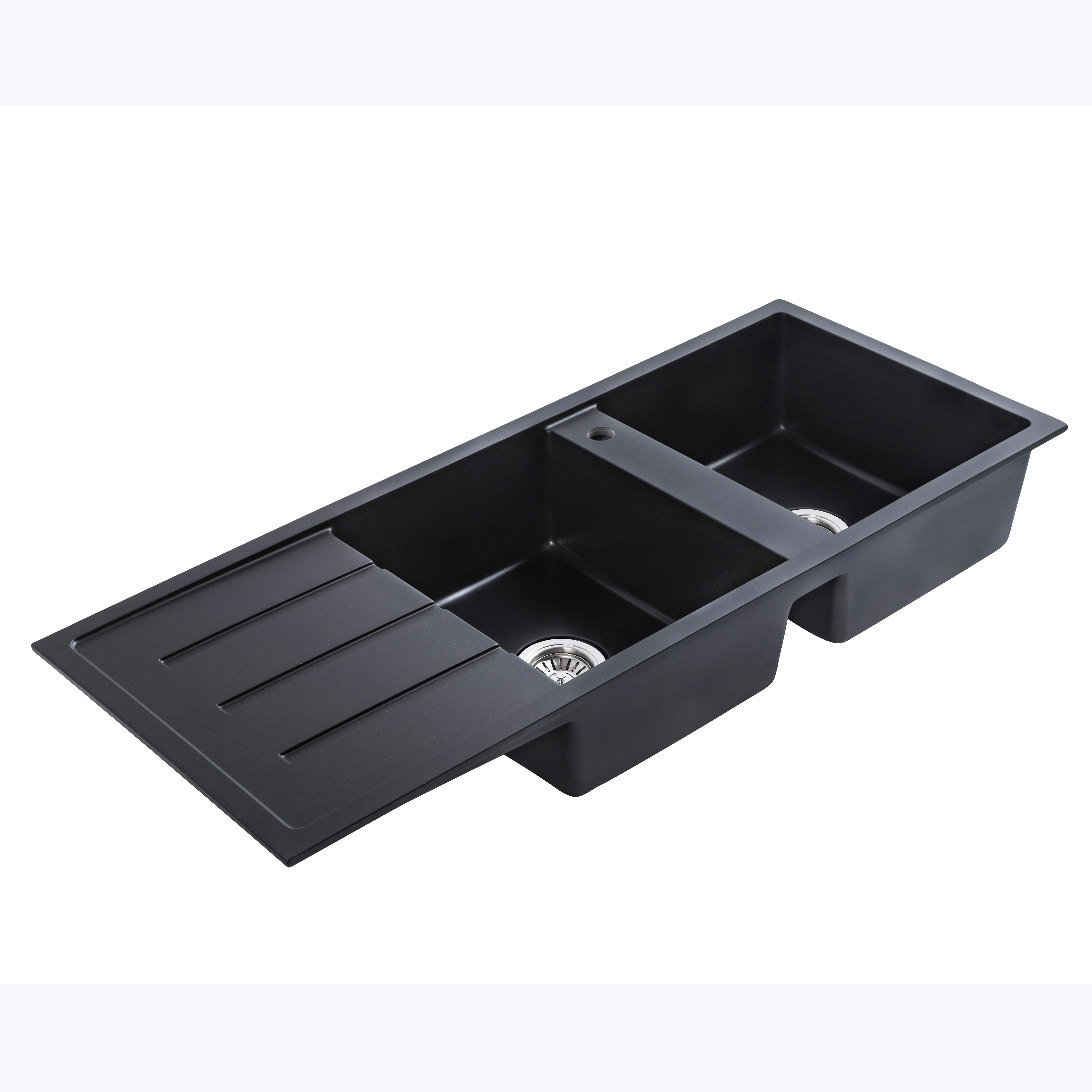STLF  XW1250 Hot Resin Logo Gray Style Surface Formation Kitchen Sink Black Sale White Shine