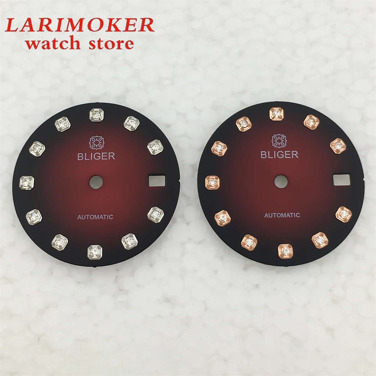 BLIGER 20,5 мм женский циферблат, градиентный циферблат, аксессуары для модификации часов с синими и белыми бриллиантами